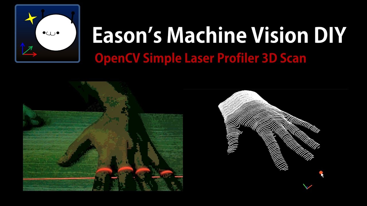 DIY OpenCV Simple Laser Profiler 3D Scan 自製簡易雷射3D掃描