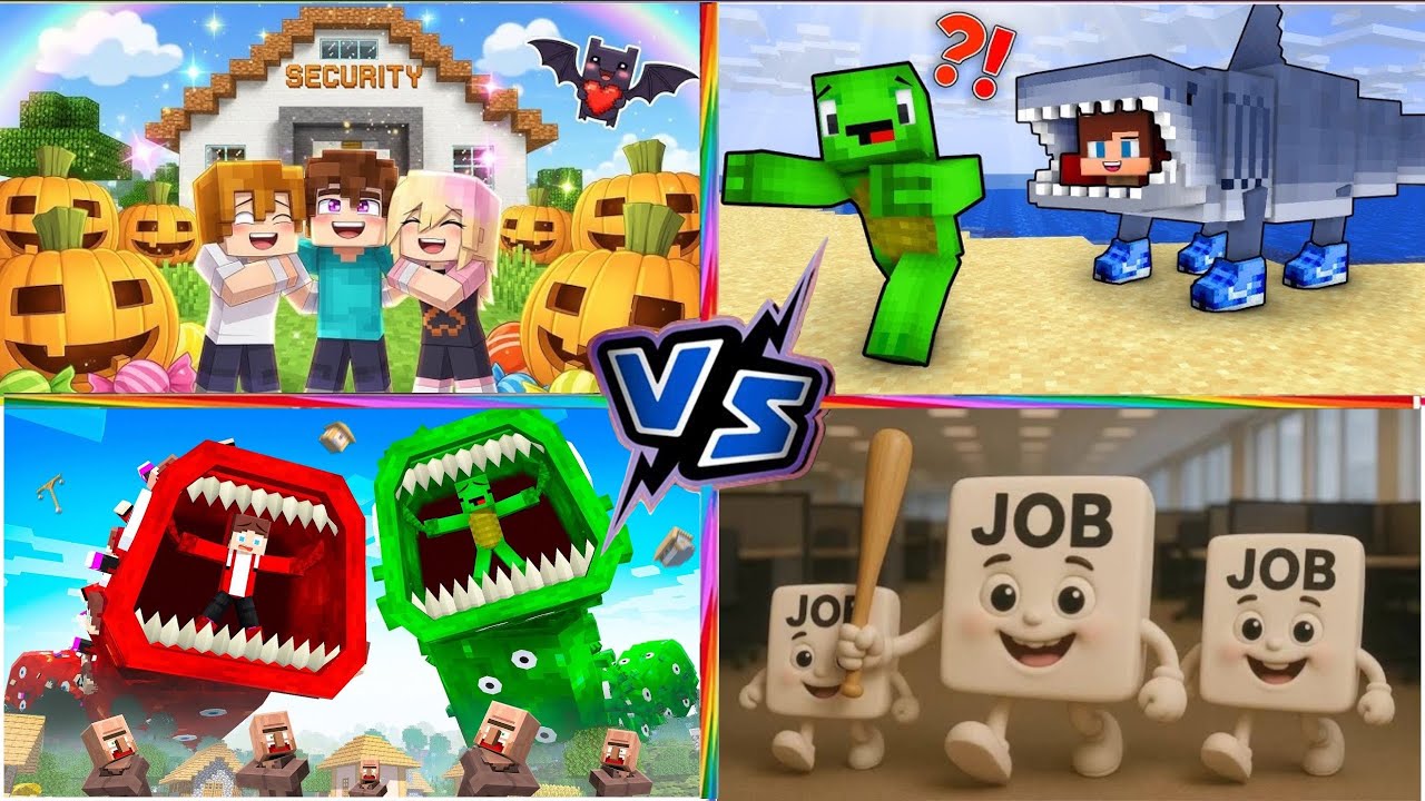 JJ Halloween Love Curse.Minecraf🆚JJ and Mikey.TRALLALERO TRALLALA🆚JJ and M.TRAIN EATER🆚Job Job Sahur