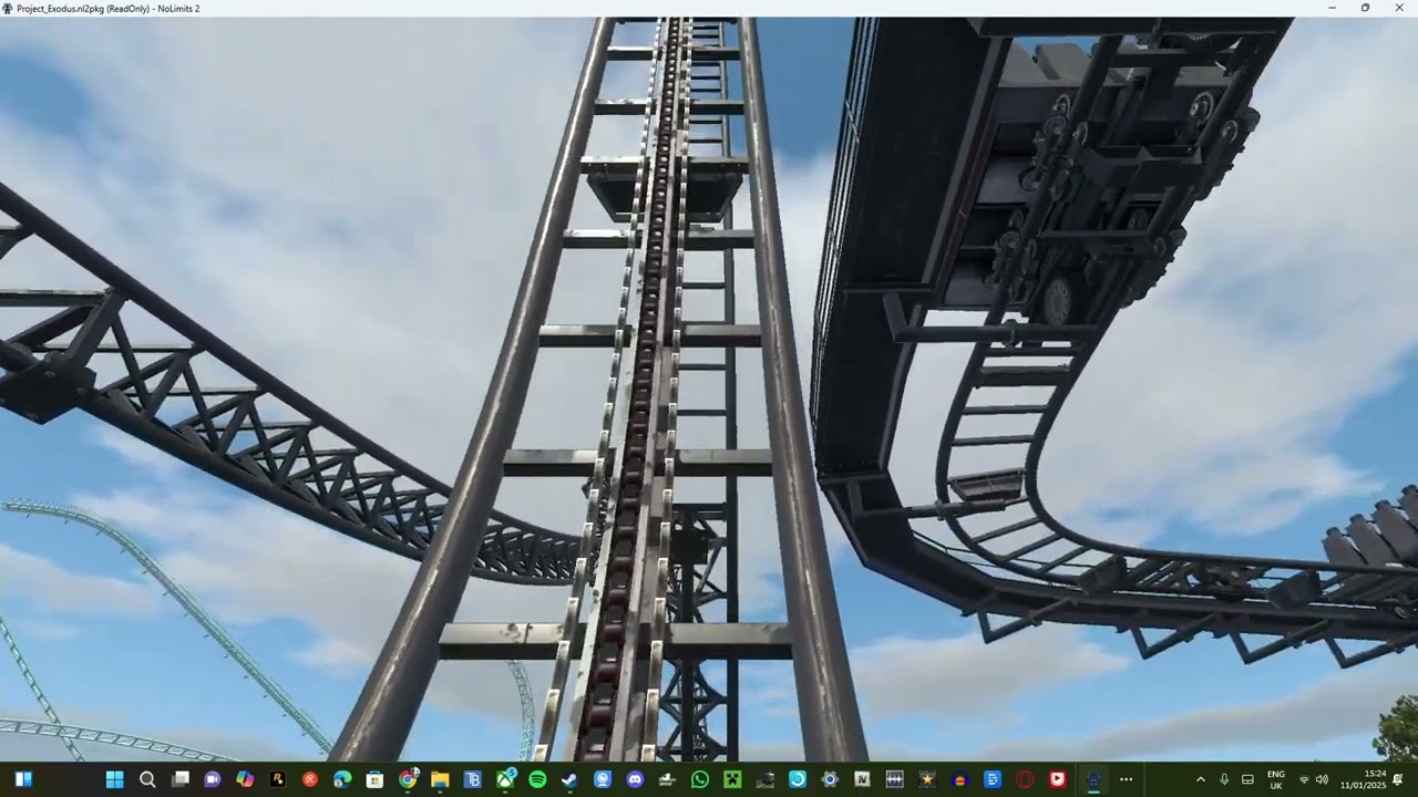 saw the ride thorpe park  pov day time on no limits 2