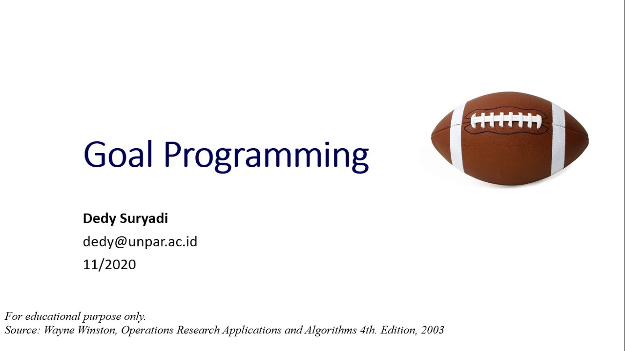 Week8.1 Goal Programming