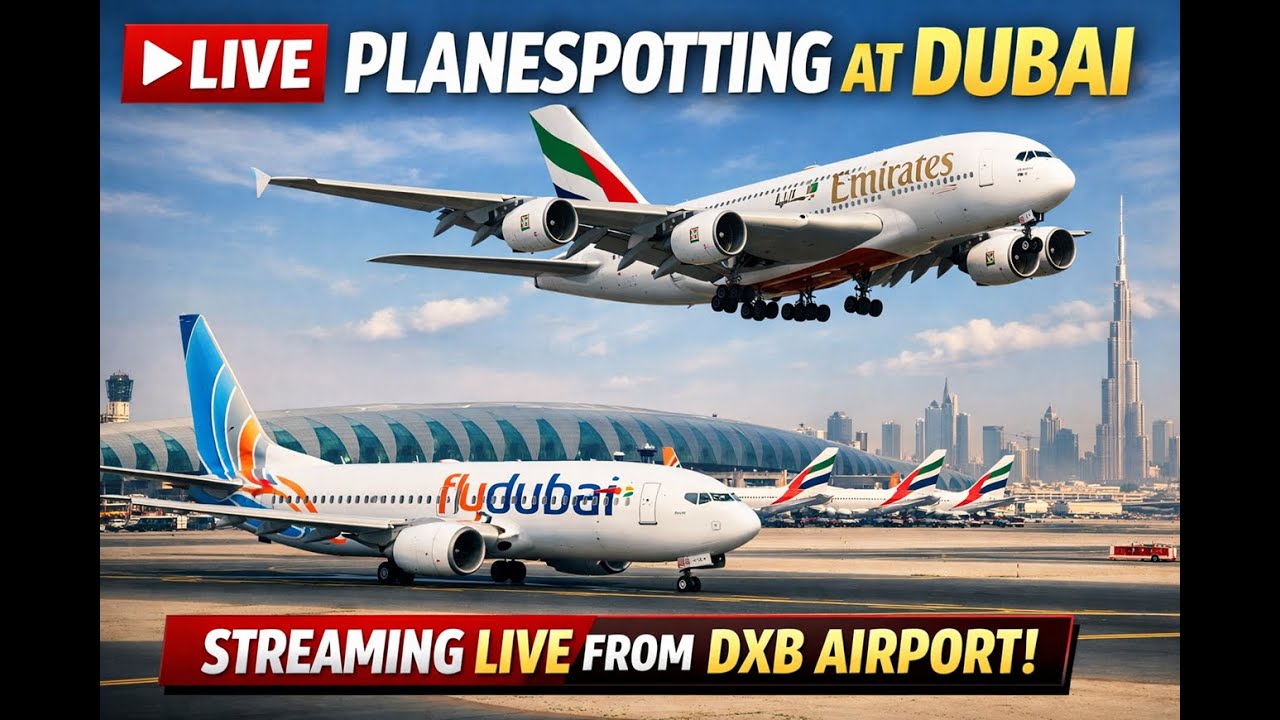 LIVE Plane Spotting at Dubai Airport | Emirates A380, B777, Flydubai 737 Actions | Ramadan Kareem |