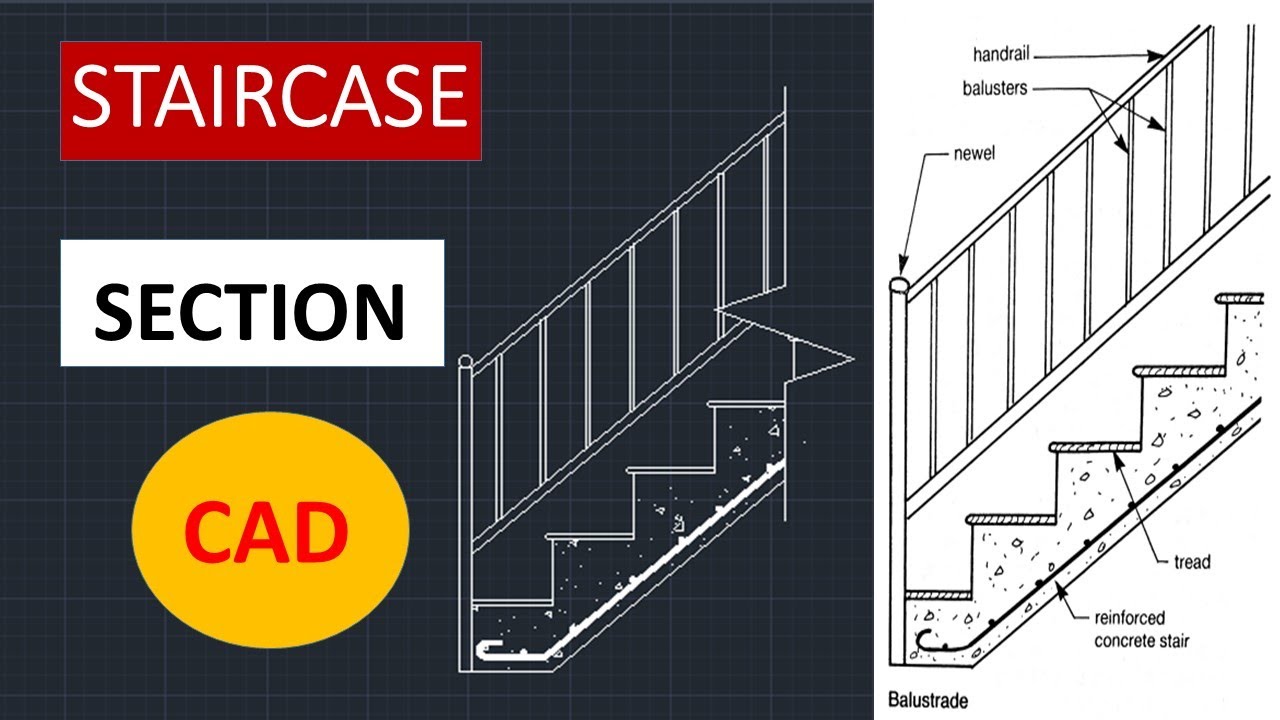 HOW TO DRAW A SECTION THROUGH A STAIRCASE