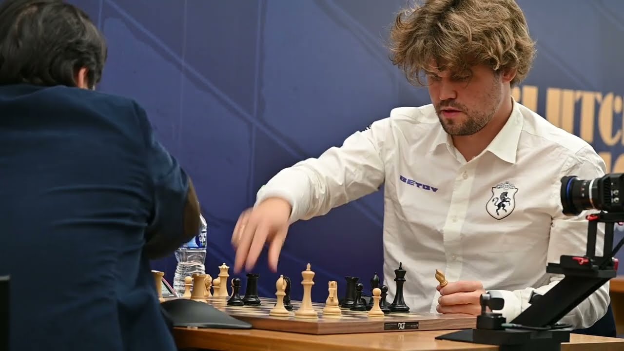 Magnus Carlsen goes beast mode and defeats Hikaru Nakamura at Clutch Chess after arriving late