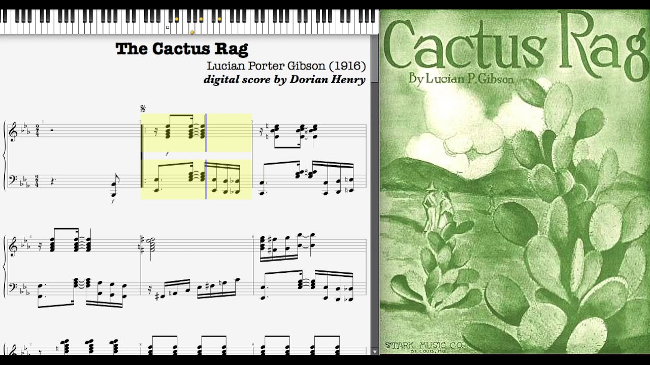The Cactus Rag by Lucian Porter Gibson (1916, Ragtime piano)