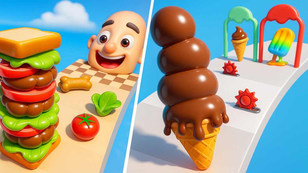 Sandwich Runner 🆚 Stacky Ice Cream Runner🌻🧿🌺🌈Max Levels Walkthrough Android IOS Update Gameplay70483