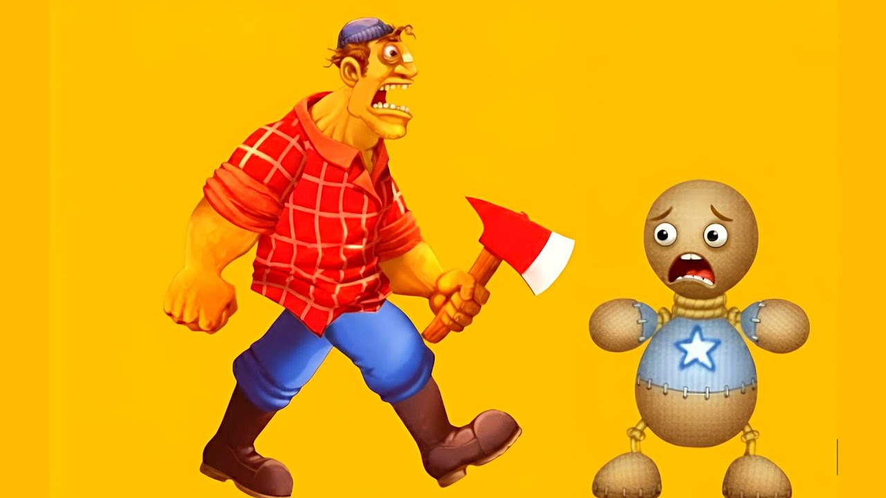 Can Buddy Survive This Axe? 🪵😵🔥 #kickthebuddy