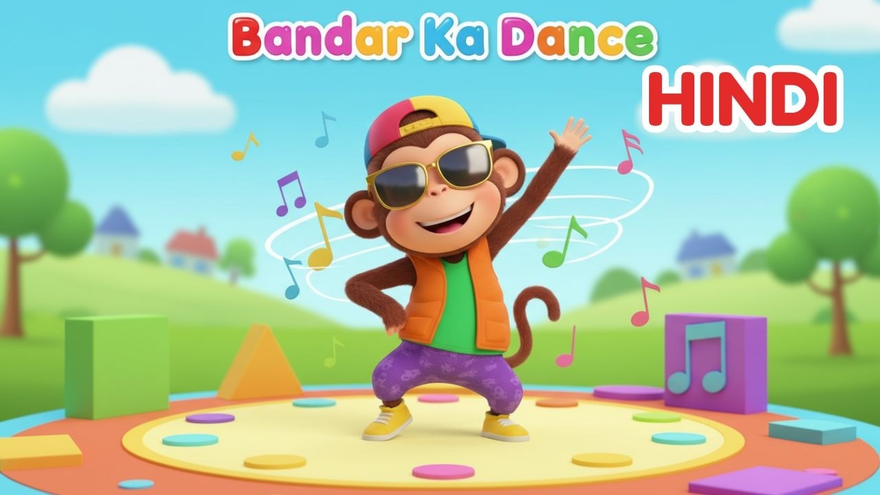 Bandar Ka Mazedaar Dance | Funny Monkey Dance Nursery Rhyme for Kids | Hindi Rhymes