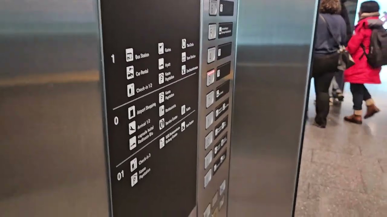 Old Schindler traction elevator/lift in Zürich Airport, Parking 3, Kloten, Switzerland