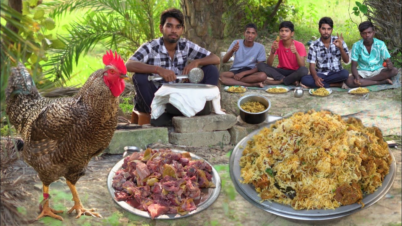 Country Chicken Biryani Recipe | How To Tribe Cooking Chicken Dum Biryani in village | Desi Chicken