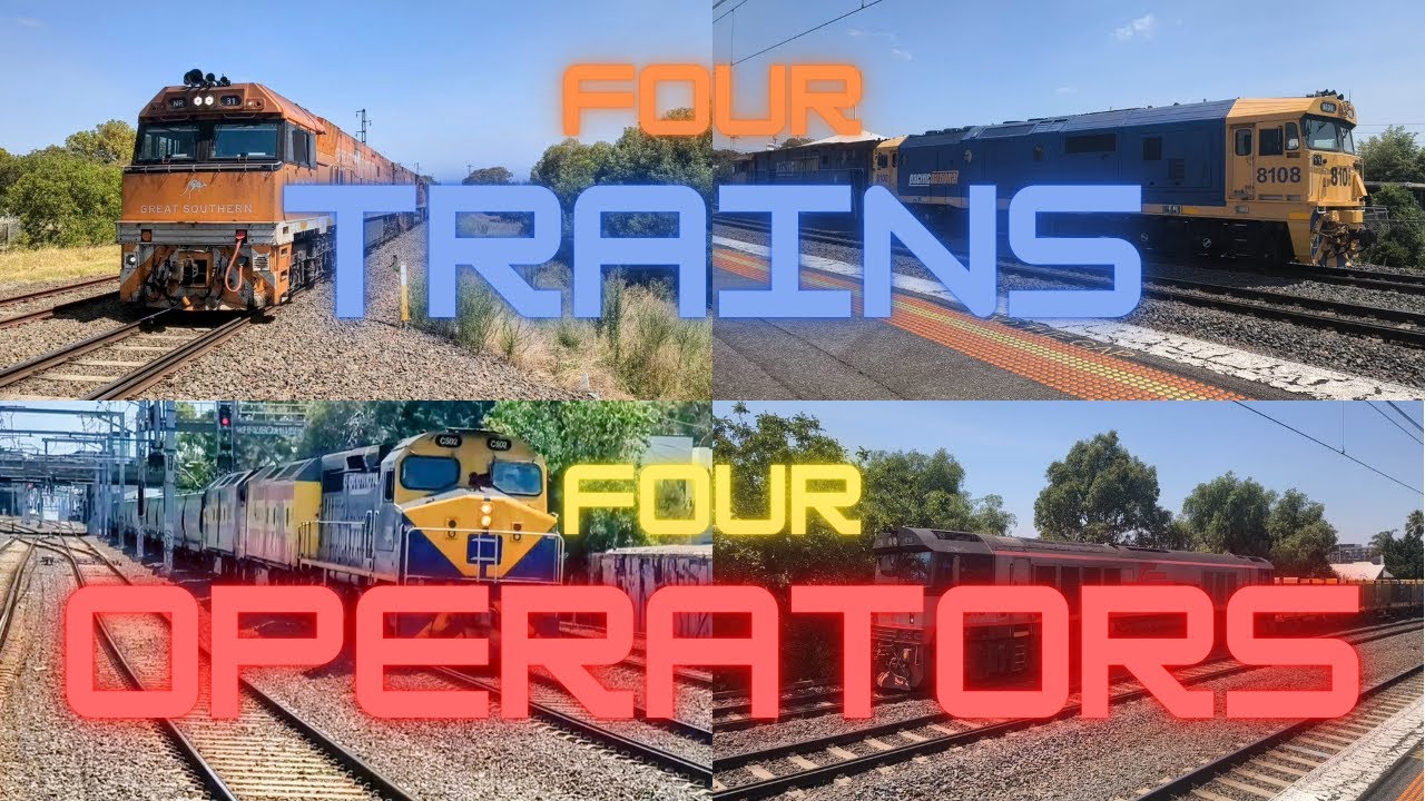 4 TRAINS, 4 OPERATORS - Early afternoon Standard Gauge action in Melbourne's inner west