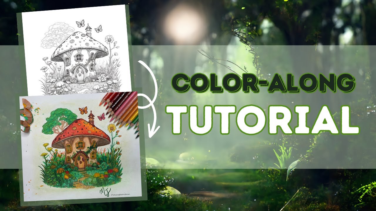 Fantasy Fairy Homes Color Along | Coloring With MJ | Easy Grayscale Tutorial