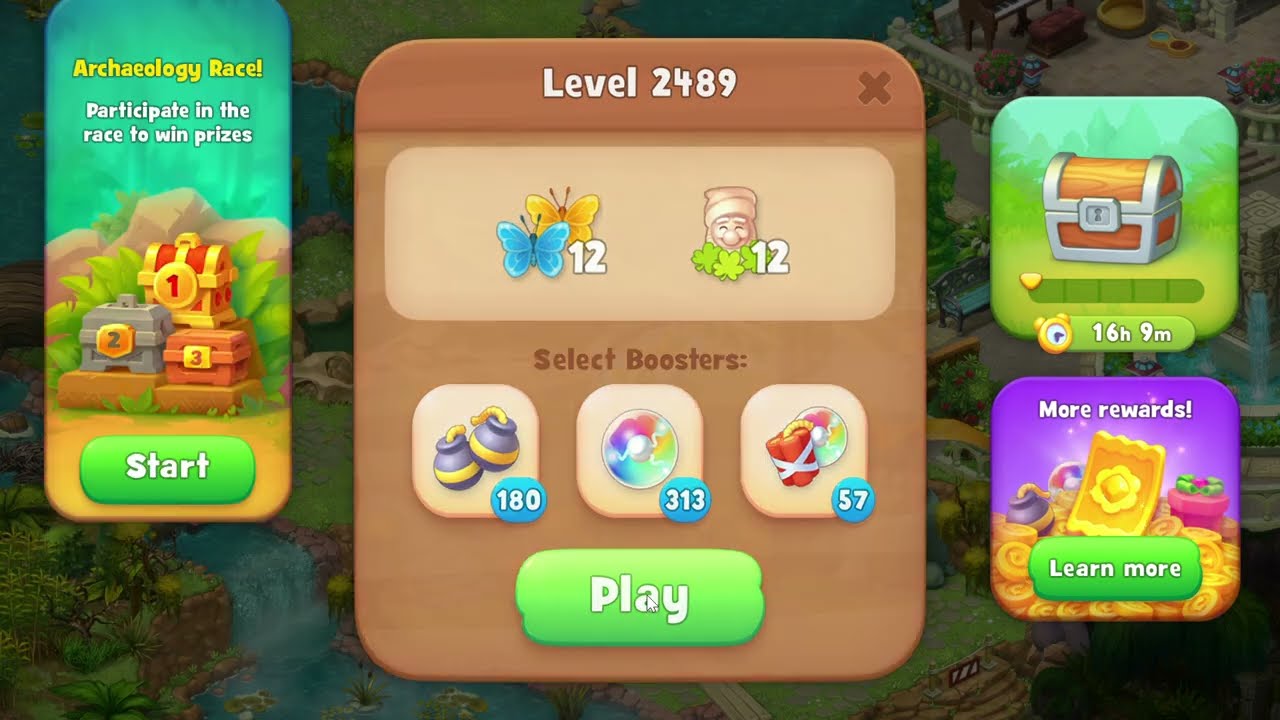 Gardenscapes 2489 Level - 24 moves - NO BooSTERS