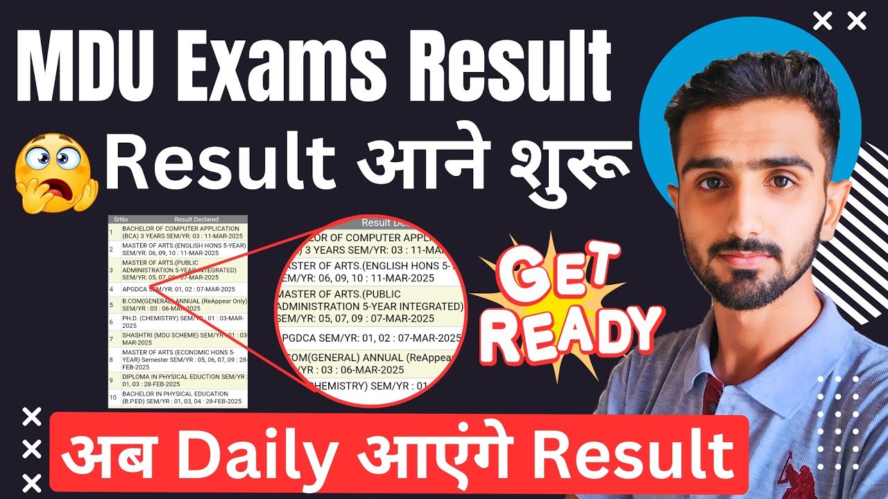 Mdu Result 2025 | Mdu Result || Mdu Online Result || Mdu Exams Result | Mdu Result Update #mduresult