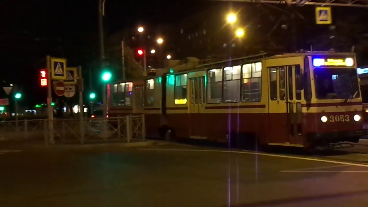 Трамвай Санкт-Петербурга 8-689: ЛВС-86К б.3053 по №38 (24.09.18)