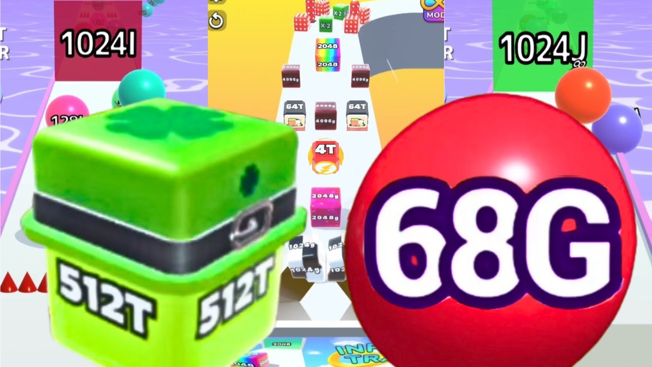 VIP 512T Jelly Unlocked- Jelly Run 2048 (High Score 1Q) vs Bounce Merge 3D vs Ball Run 2048 Infinity