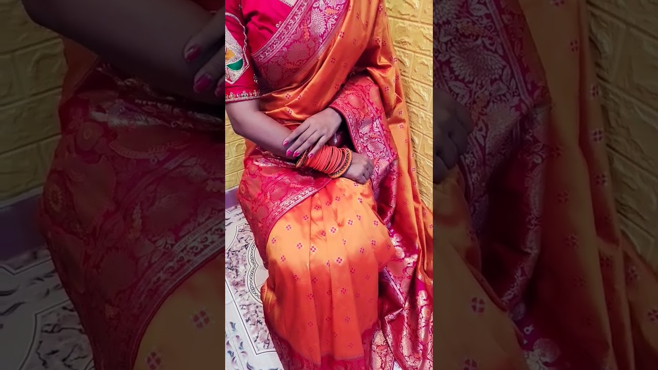 short#Shiva Shiva YouTube channel#Orange bridal saree#navratra 4th day
