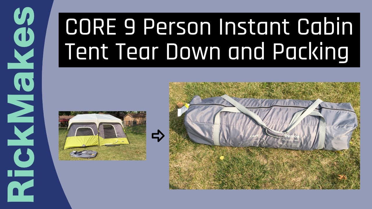CORE 9 Person Instant Cabin Tent Tear Down and Packing