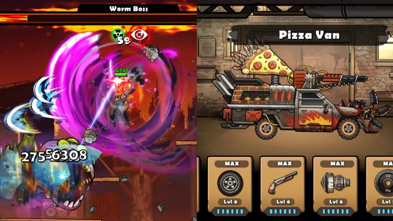 Katana Gameplay And Pizza Van Upgraded To Maximum(Ready To Run Through Zombies) In Earn To Die Rogue