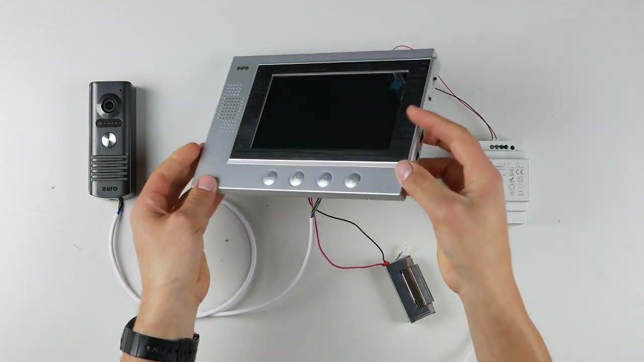 Wideodomofon VDP-20A3 - instrukcja podłączenia zestawu z zasilaczem na szynę DIN | Eura-Tech