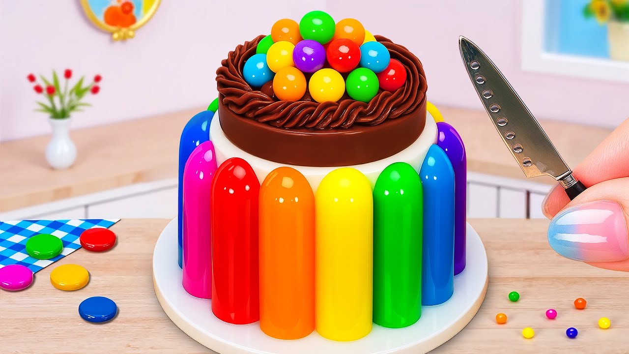 Colorburst Chocolate Jelly Cake 🎂 DIY Miniature Rainbow Cake Recipes 🍪 How To Cake