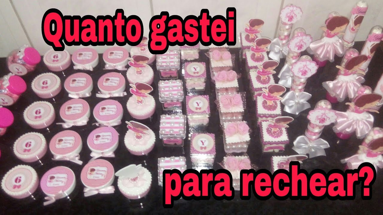 Personalizados recheados - Quanto gastei para encher os acrilicos da festa bailarina?