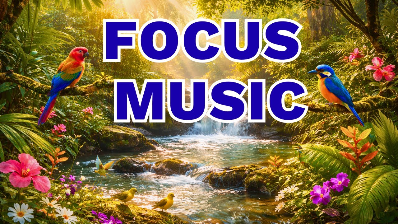 Focus Music Live 🎧 Ambient Music with Tibetan Singing Bowl, Water Sounds & Birds for Study, Work