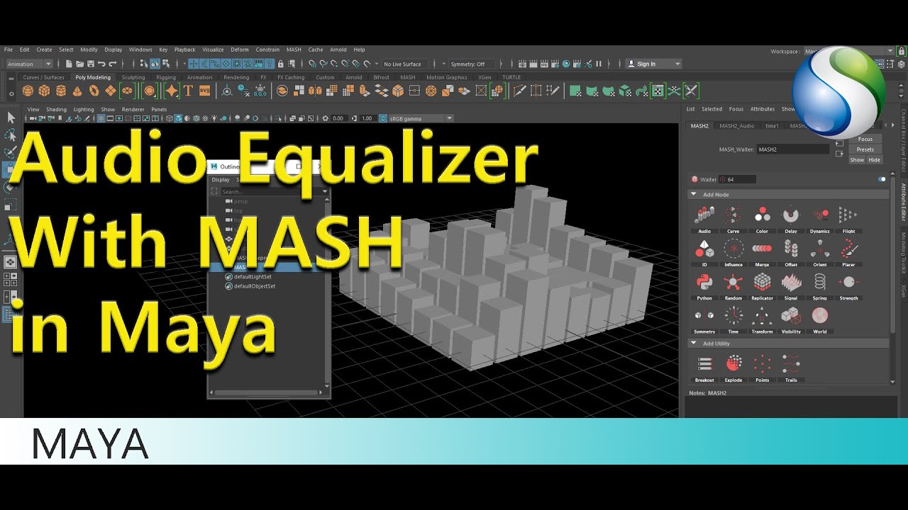 Audio Equalizer with MASH in Autodesk Maya