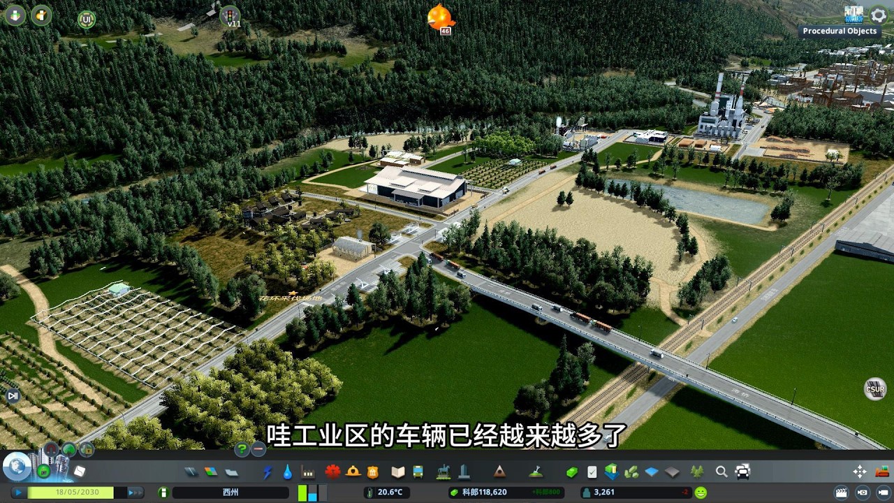 都市天际线1，游戏实况，为小镇增加林业区，建设学校，规划公交车