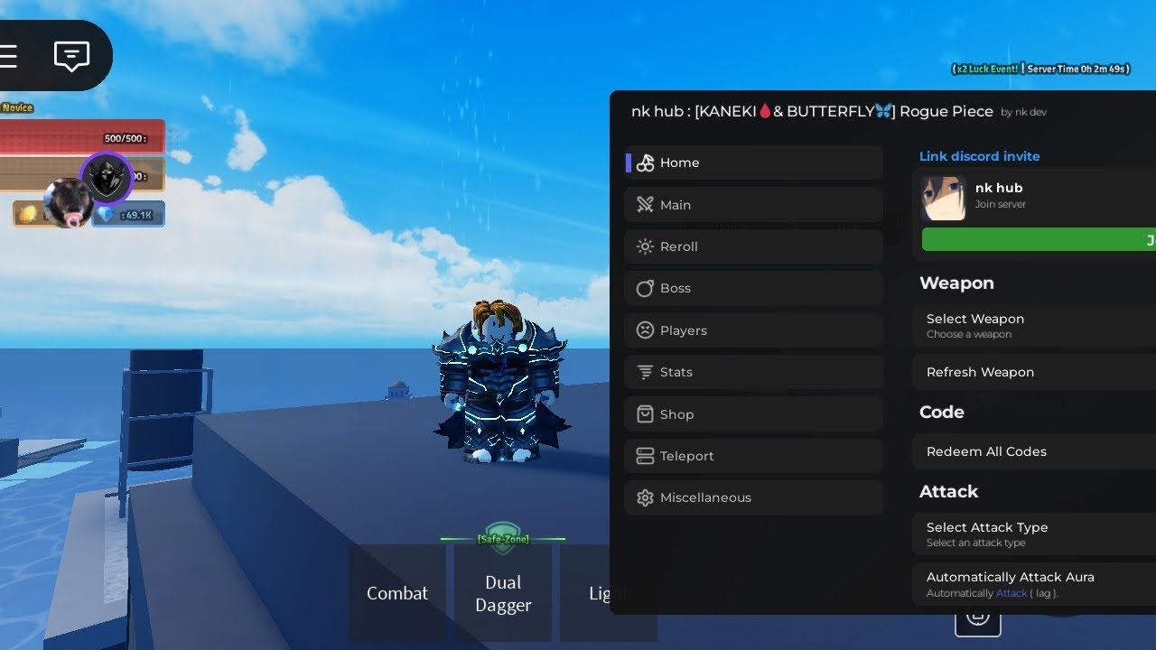 Rogue piece script - auto farm, auto kill, auto buy, teleport, auto pity boss, auto reroll,