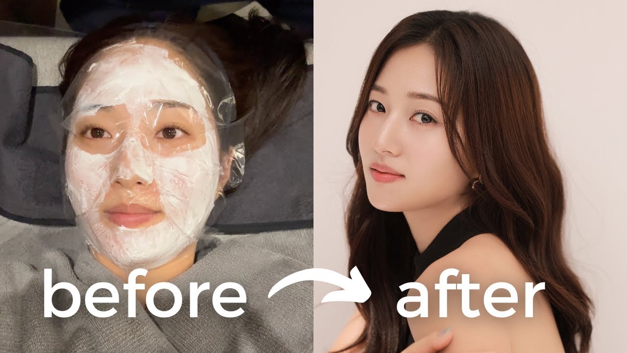 extreme glow up in korea 🇰🇷 facial symmetry alignment, lash lift,  contouring haircut, skin clinic
