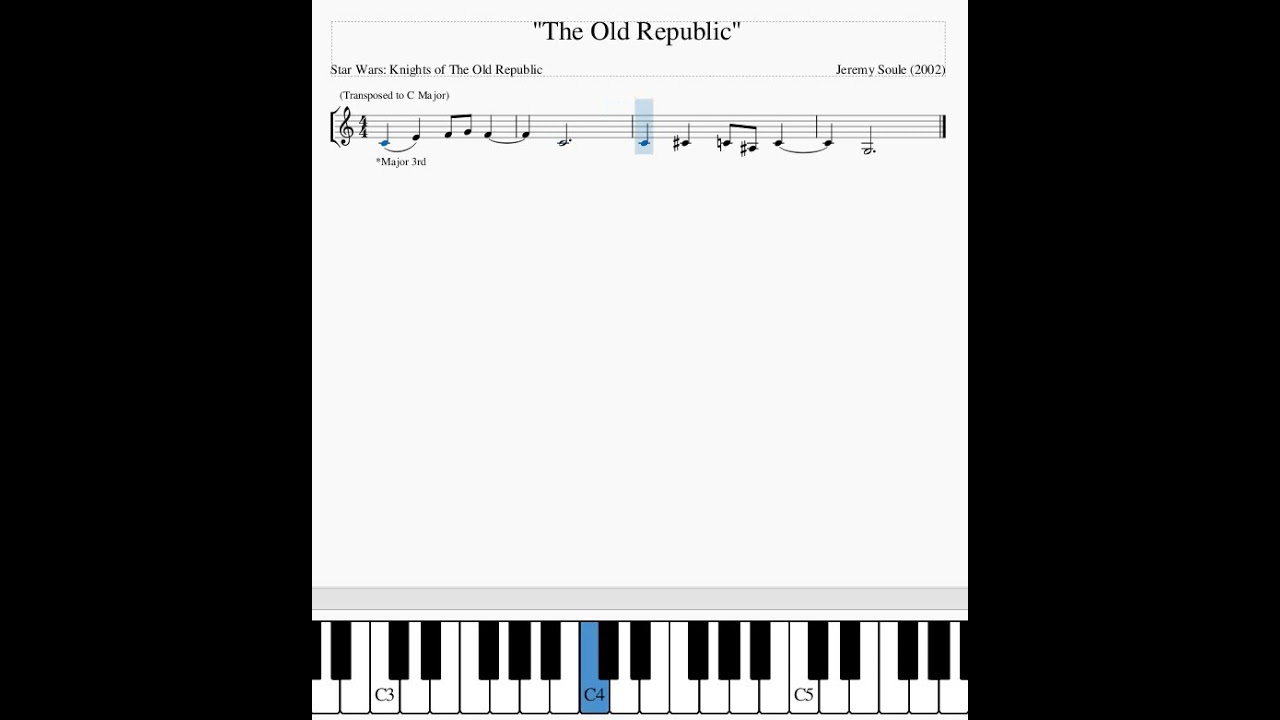 [Major 3rd Interval] Star Wars Knights of the Old Republic (KOTOR) - "The Old Republic"
