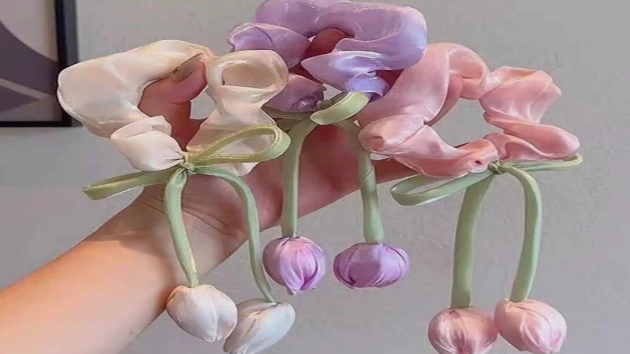 सिर्फ 2 मिनट में मार्केट जैसी रबर बैंड 🌸(scrunchies) को घर पर बनायें आसानी से #diy #trending #home 