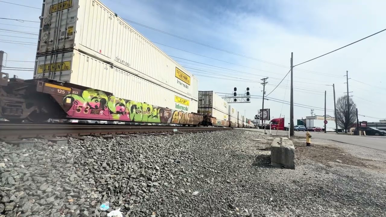 I caught westbound intermodel within an SD70 ACC ￼