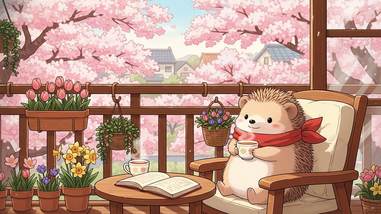 Cozy Tea Balcony 🌸🍵 | Cozy Chill Beats for Relax, Study & Start Your Day