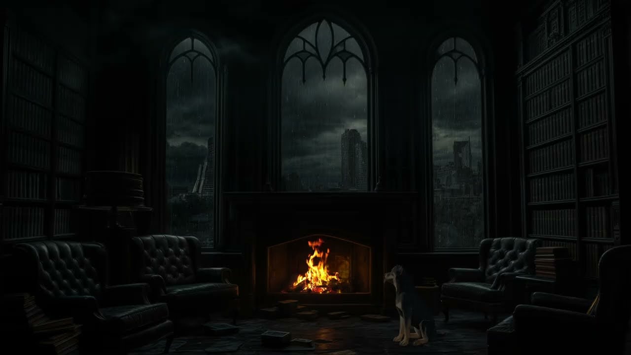Fantasy Castle Night 🌌🔥 | Cozy Fireplace Ambience for Relax & Sleep