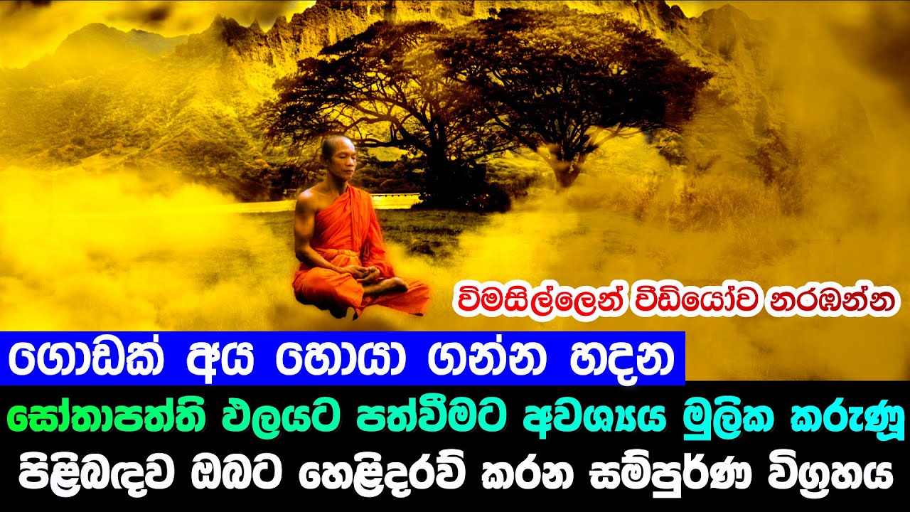 සෝතාපත්ති ඵලයට පත්වීමට අවශ්‍යය මුලික කරුණූ වල හෙළිදරව්ව