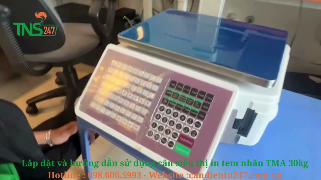 Lắp đặt và hướng dẫn sử dụng cân siêu thị in tem nhãn TMA 30kg đơn giản hiệu quả. Hotline 0986065993