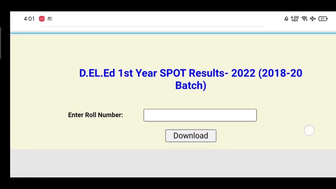 AP D.El.Ed 2018-20 Batch First Year Results Released|| Spot Quota Results