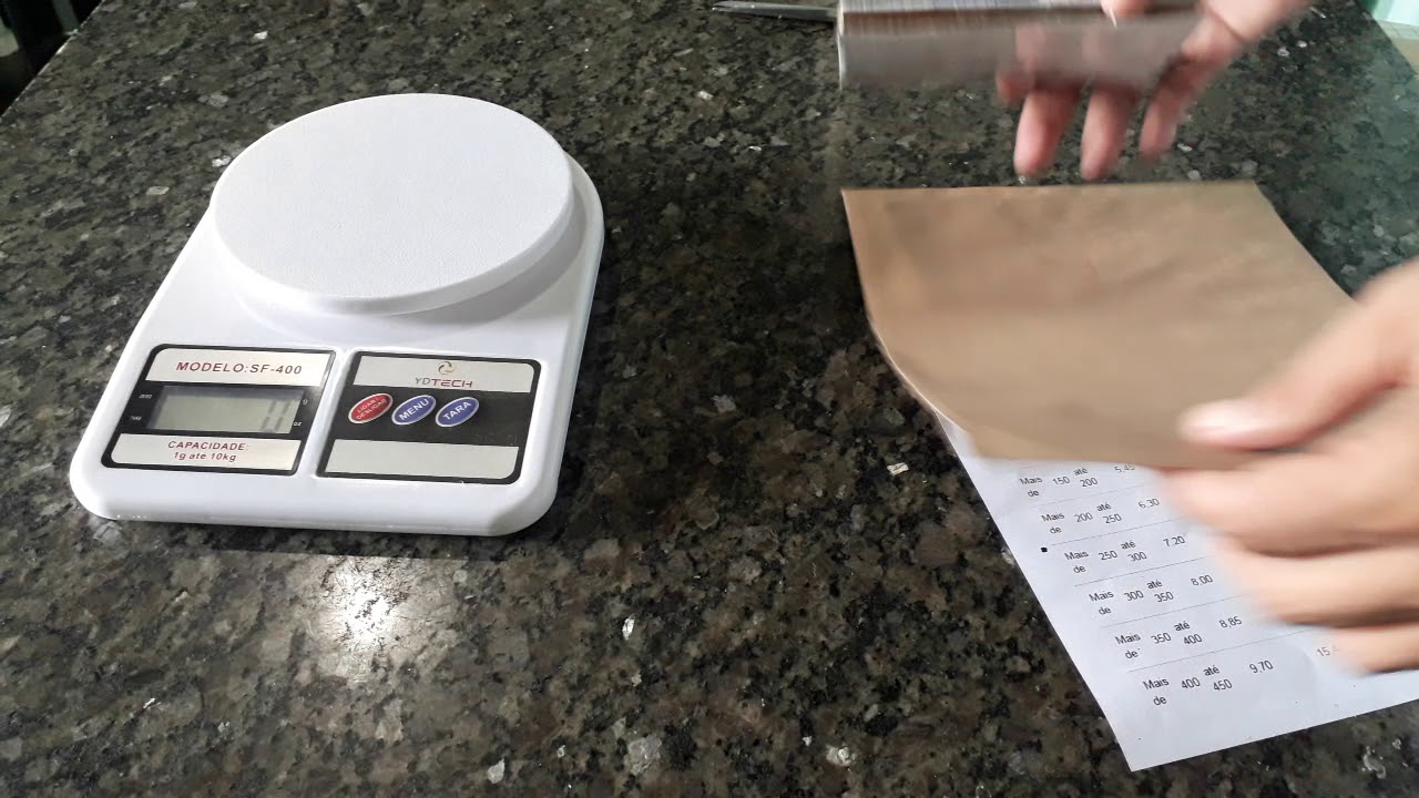 Carta registrada valores e peso do envelope