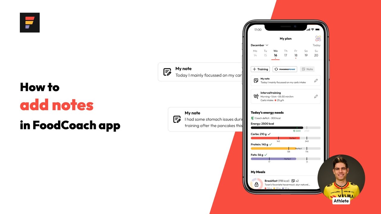 How to add a note in the FoodCoach app? | Tutorials