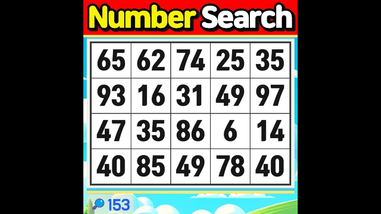 NumberSearch 153. Brain-Teasing Number Search Challenge. Memory | brain game | Quiz 】