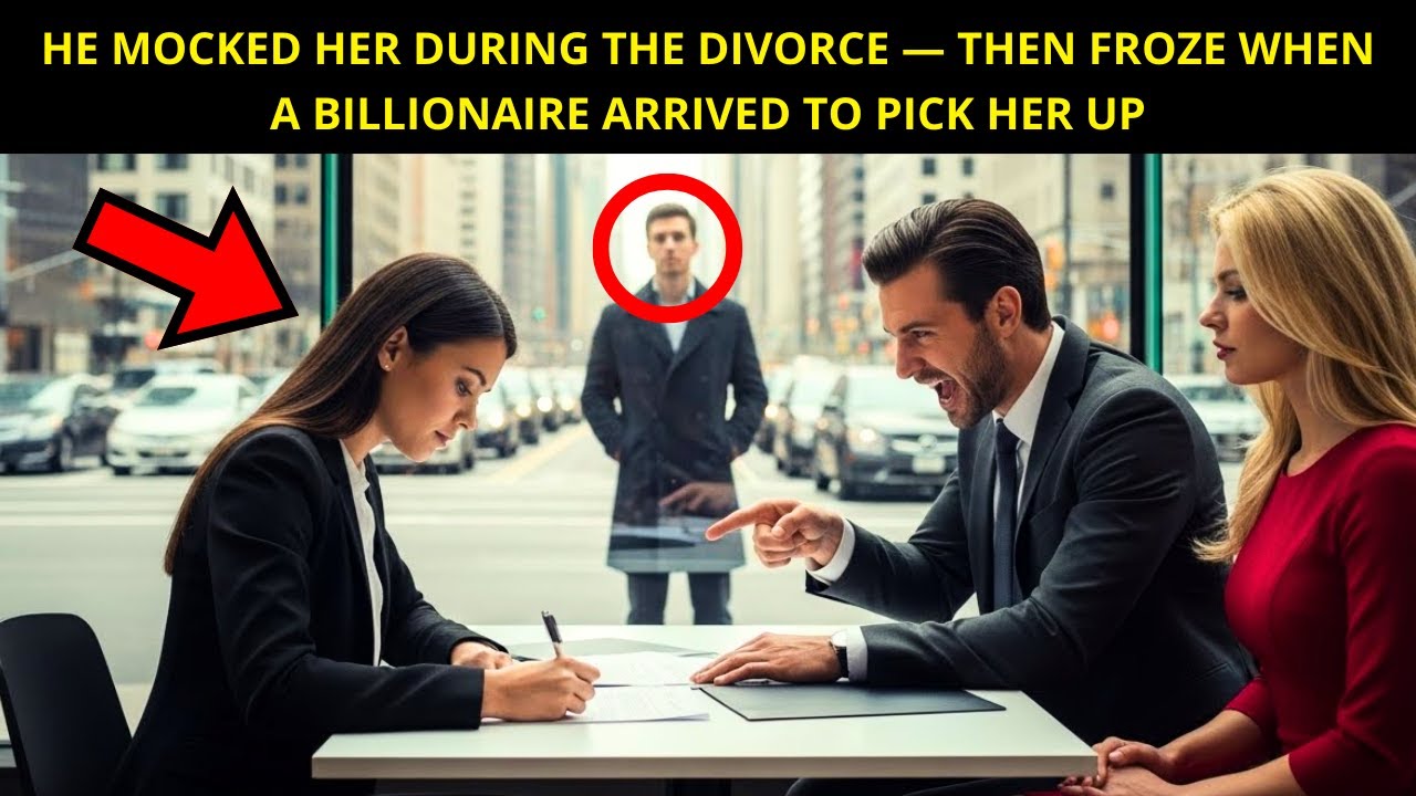 HE MOCKED HER DURING THE DIVORCE... BUT FROZE WHEN A BILLIONAIRE ARRIVED TO PICK HER UP