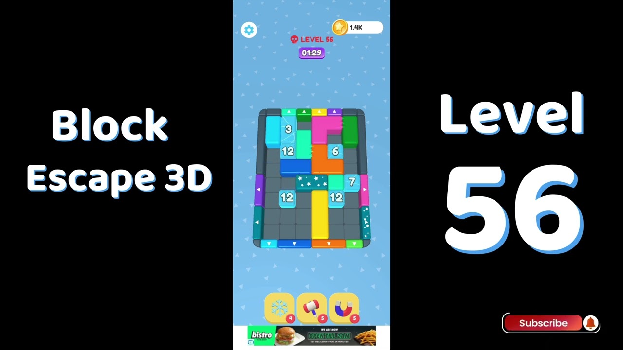 Block Escape 3D Level 56 🧩 | Addictive 3D Block Puzzle Gameplay | Solutionguruji