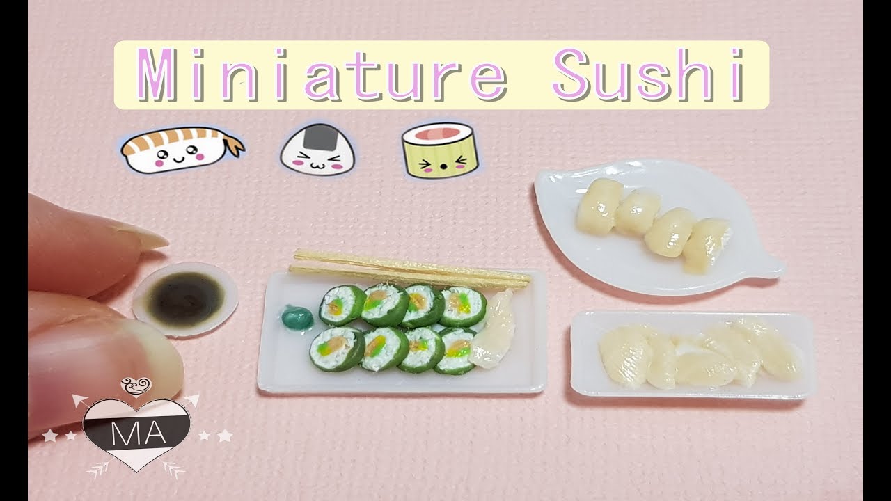 MINIATURE sushi TUTORIAL // DOLLHOUSE // DIY