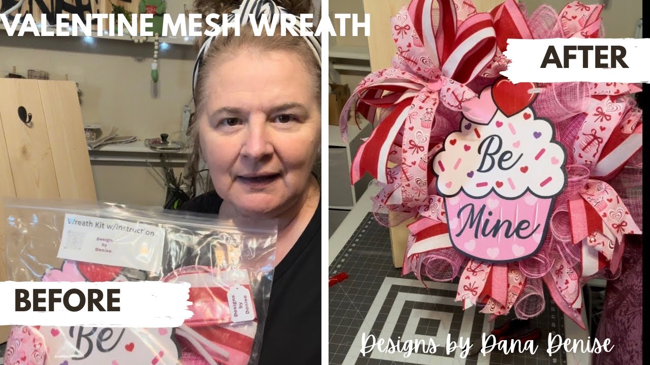 Valentine Mesh Wreath Tutorial - Wreath Kit