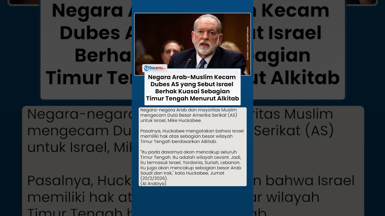 Dubes AS Sebut Israel Berhak Kuasai Sebagian Timur Tengah, Negara Arab dan Muslim Kompak Mengecam