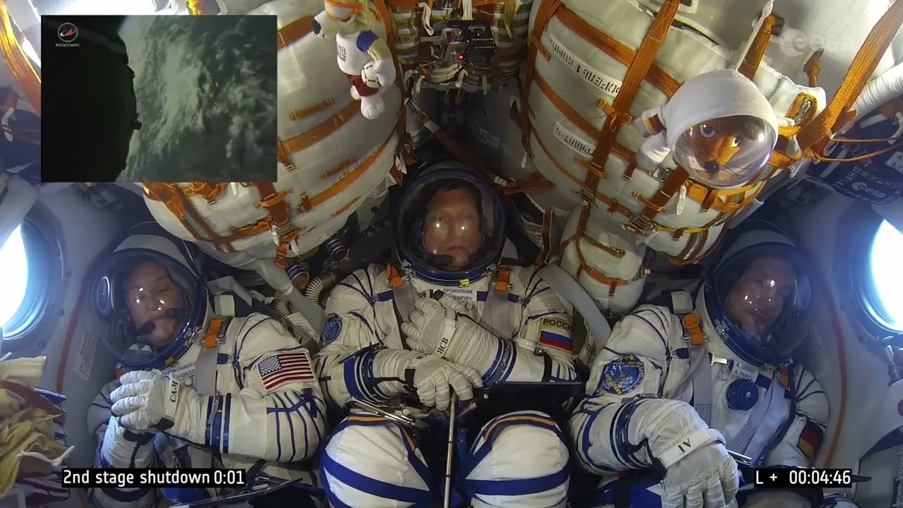 Russian Soyuz launch to orbit on the Horizons Mission