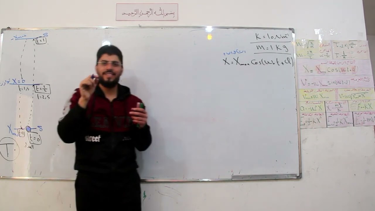 النواس المرن | جلسة 3 شرح هام للمسائل ايجاد التابع الزمني ولحظات المرور