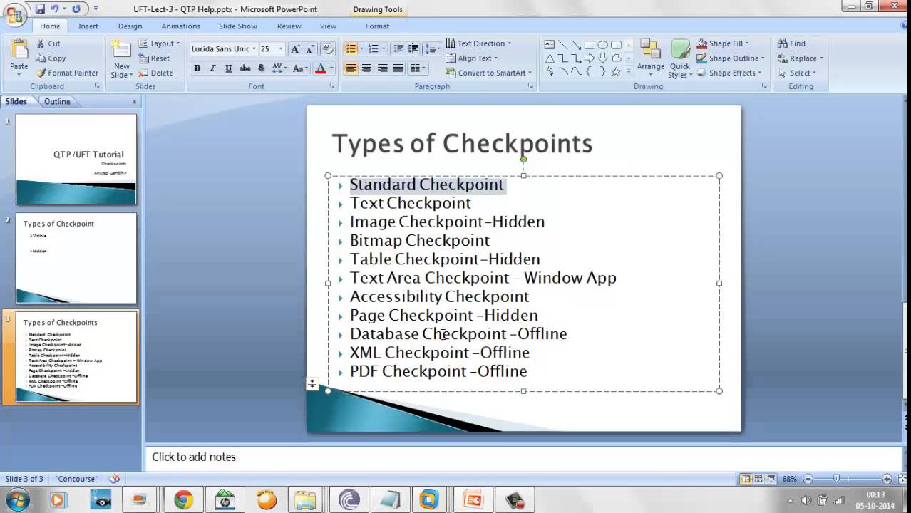 UFT Checkpoints: Types Of Checkpoint