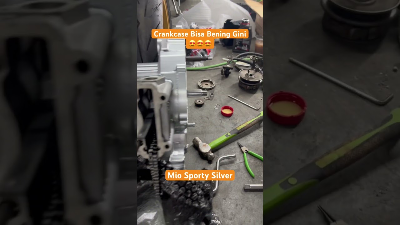 REPAINT CRANKCASE MIO SPORTY SILVER 😍😍😍 #shorts #miosporty #restorasi